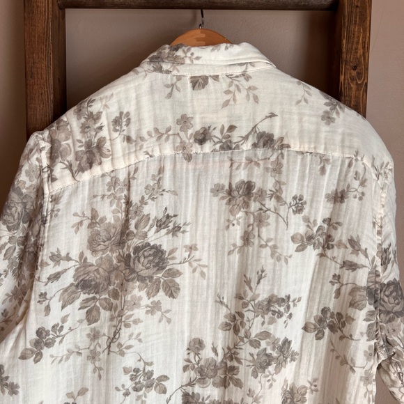Ralph Lauren Denim & Supply Cream with Taupe Floral Button Down Shirt - Picture 4 of 5